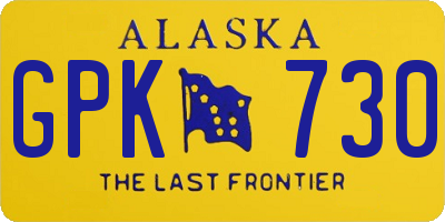 AK license plate GPK730