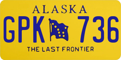 AK license plate GPK736