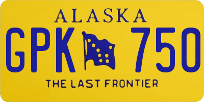 AK license plate GPK750