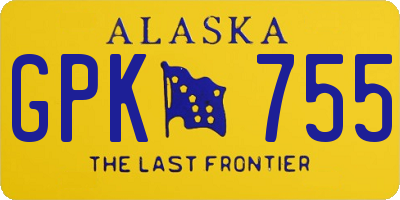 AK license plate GPK755