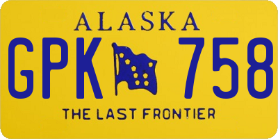 AK license plate GPK758