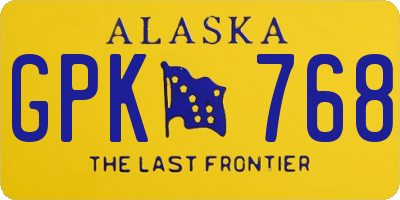 AK license plate GPK768