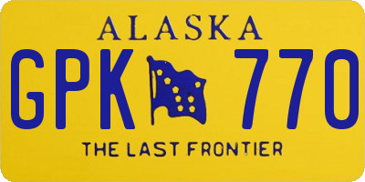 AK license plate GPK770
