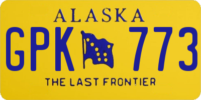 AK license plate GPK773