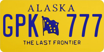 AK license plate GPK777