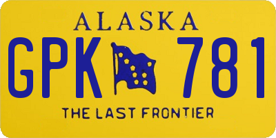 AK license plate GPK781