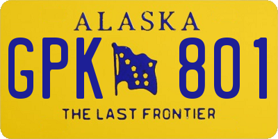 AK license plate GPK801