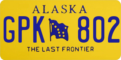 AK license plate GPK802