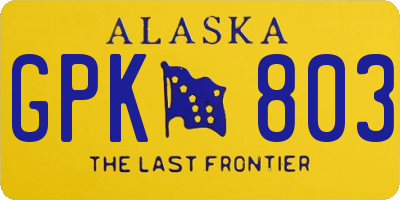 AK license plate GPK803