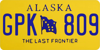 AK license plate GPK809
