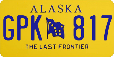 AK license plate GPK817