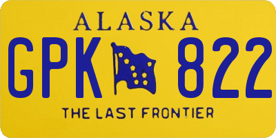 AK license plate GPK822