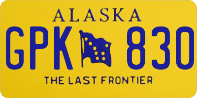 AK license plate GPK830