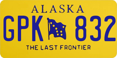 AK license plate GPK832