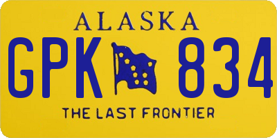 AK license plate GPK834