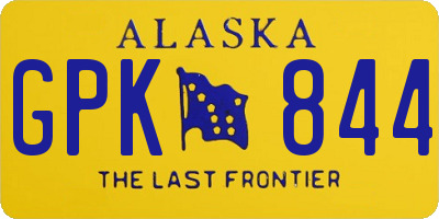 AK license plate GPK844