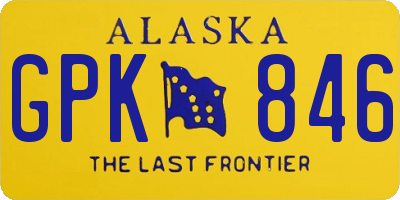 AK license plate GPK846