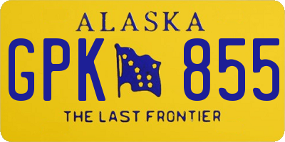 AK license plate GPK855