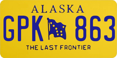 AK license plate GPK863