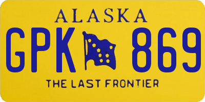 AK license plate GPK869