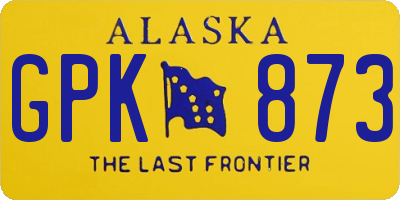AK license plate GPK873