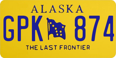 AK license plate GPK874