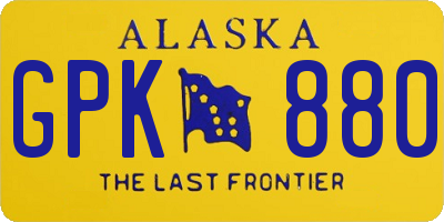 AK license plate GPK880