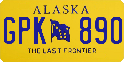 AK license plate GPK890