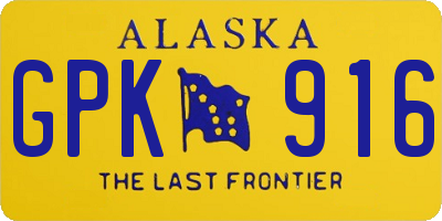 AK license plate GPK916