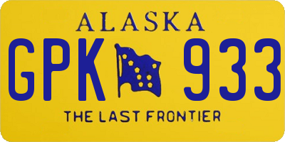 AK license plate GPK933