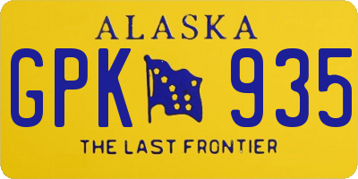 AK license plate GPK935