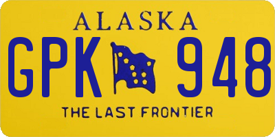 AK license plate GPK948