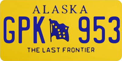 AK license plate GPK953