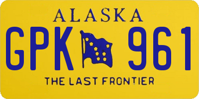 AK license plate GPK961