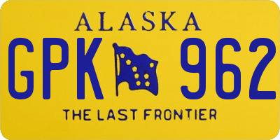 AK license plate GPK962