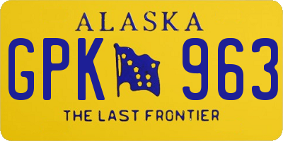 AK license plate GPK963