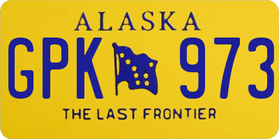AK license plate GPK973
