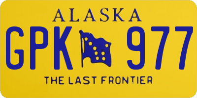 AK license plate GPK977