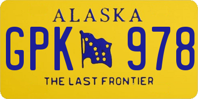 AK license plate GPK978