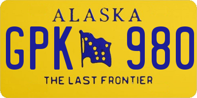 AK license plate GPK980