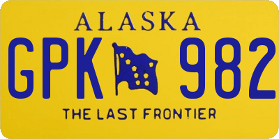 AK license plate GPK982