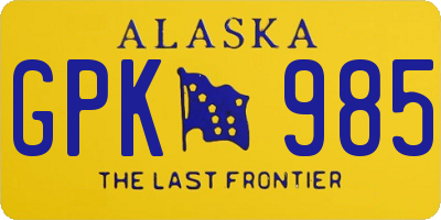 AK license plate GPK985
