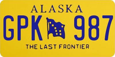 AK license plate GPK987