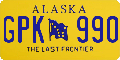 AK license plate GPK990