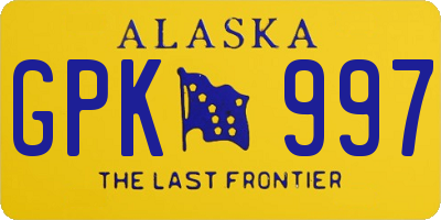 AK license plate GPK997