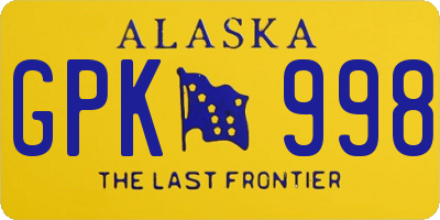 AK license plate GPK998