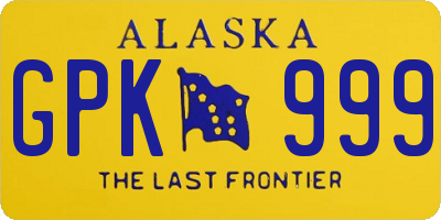 AK license plate GPK999