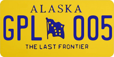 AK license plate GPL005