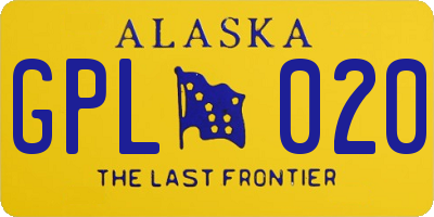 AK license plate GPL020