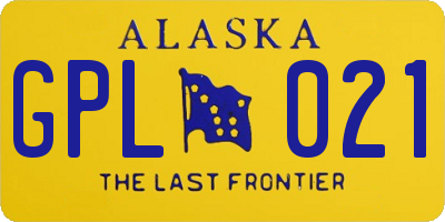 AK license plate GPL021